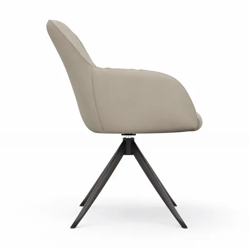 Armlehnstuhl Noli - drehbar, Leder, Limone