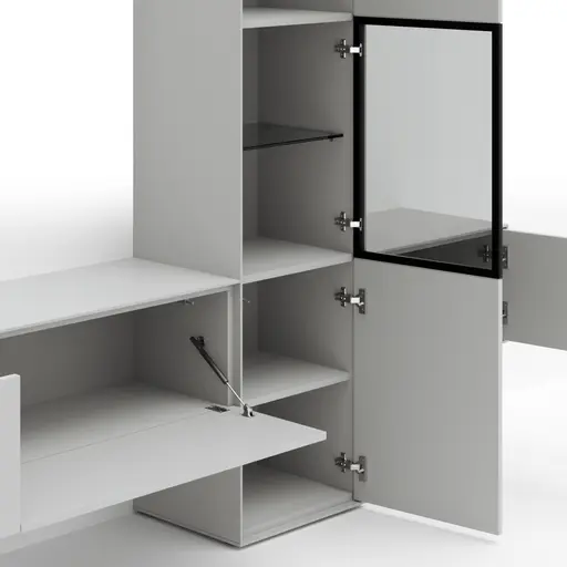 Wohnwand Medio - Lack, Weiß