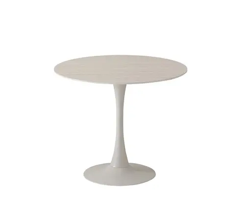 Esstisch - Ø/H ca. 90x75 cm, Travertinoptik, Beige