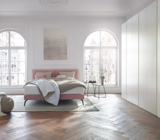 Boxspringbett Delia - Liegefläche 180x200 cm, Stoff, Rose