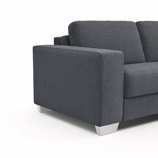 Sofa Nuoro - 2,5-Sitzer inkl. Schlaffunktion, Armlehne breit, Stoff, Eisblau