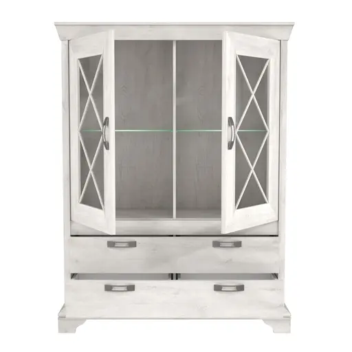 Vitrine FIRENZ - mit Beleuchtung, Pinie Dekor