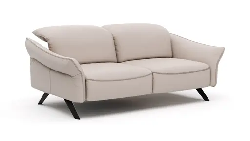 Sofa Bormio - 2,5-Sitzer inklusive Fußteilverstellung motorisch, Leder, Asche