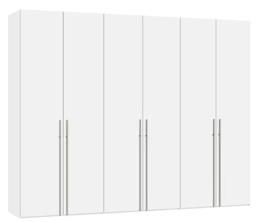 Drehtürenschrank JOIN IT- B ca. 303 cm,  Weiß, Glas, Weiß