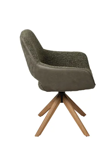 Armlehnstuhl MARIETTA - drehbar, Stoff, Grün
