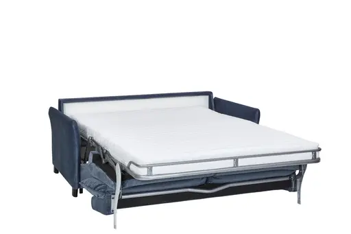 Sofa - 2-Sitzer mit Schlaffunktion, Stoff, Graublau