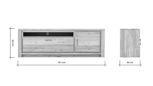 Lowboard Farmingdale - Eiche massiv, legno
