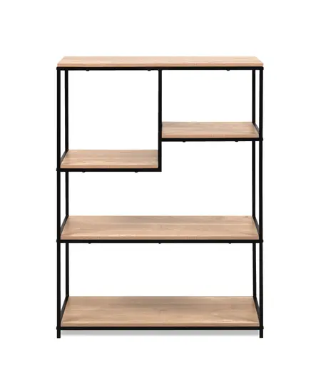 Regal - B ca. 75 cm, Artisan Eiche Nachbildung, Schwarz