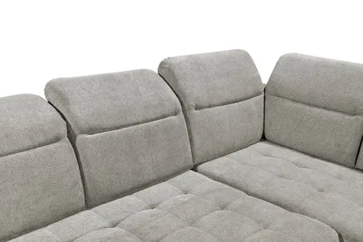 Ecksofa - 2-Sitzer, Ecke rechts inkl. Funktionen, Stoff, Taupe