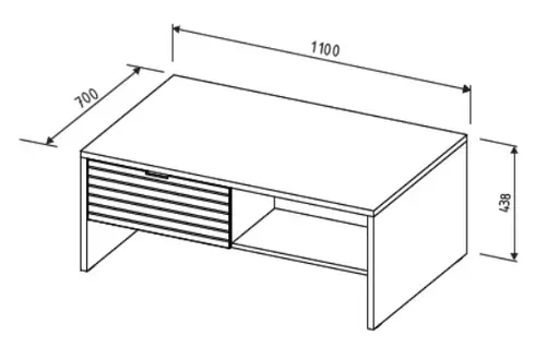 Couchtisch - LB ca. 110x65 cm, Kaschmir, Riva Eiche Nachbildung