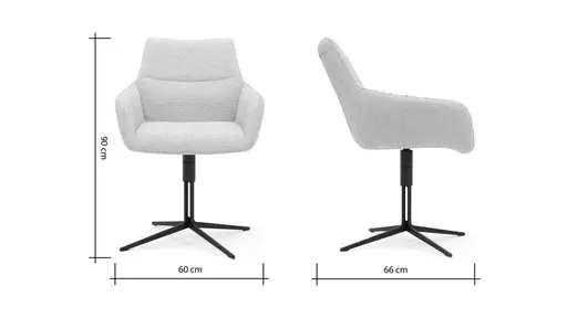 Armlehnstuhl Maluhia - drehbar, Stoff, Beige