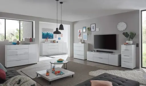 Kommode - B ca. 90 cm, Weiß