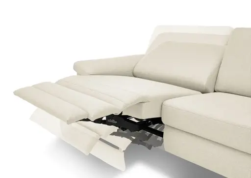 Sofa CALM PLUS 2.0 - 3-Sitzer, Relaxfunktion teilmotorisch, Stoff, Natur