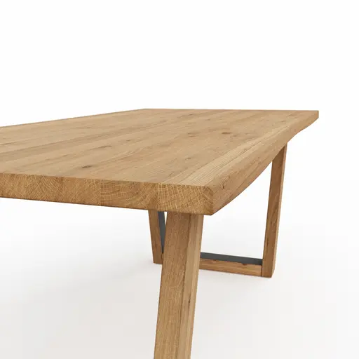 Esstisch Belfast - LB ca. 180x100 cm, Eiche massiv, mit Metalleinlage im Gestell