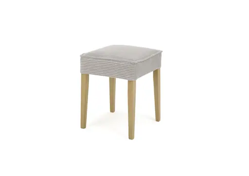 Hocker  SITTING TOGETHER_L- Stoff, Hellgrau, Eiche Natur