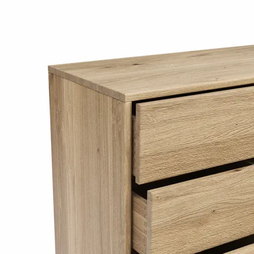 Kommode Williston - Wildeiche bianco, Front sandgestrahlt