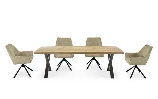 Armlehnstuhl MARESA - drehbar, Stoff, Braun