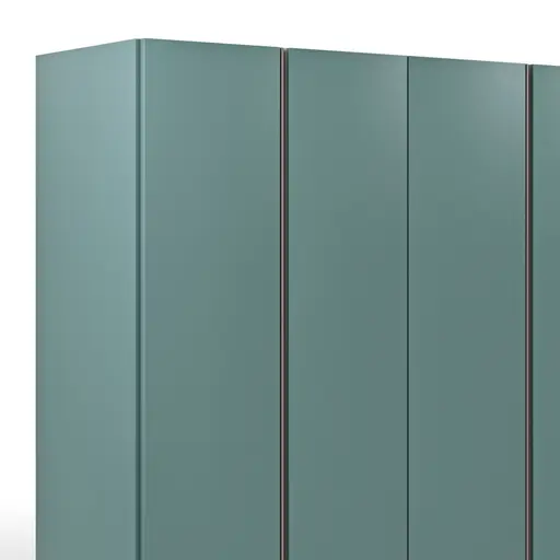 Drehtürenschrank Loretto - B ca. 280 cm, Lack matt, Salbeigrün