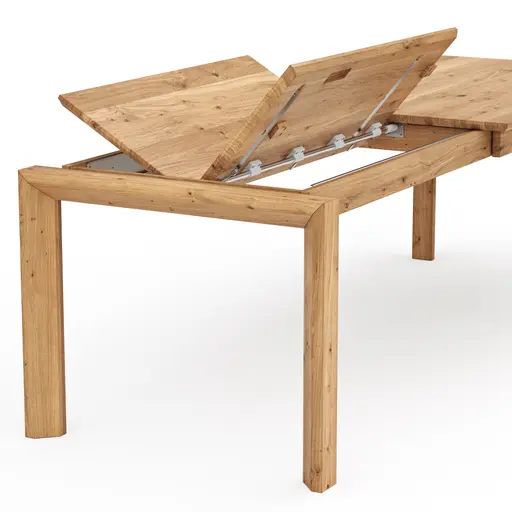 Esstisch Farmingdale - ausziehbar, Platte mit schräger Kante, LB ca. 140x90 cm, Eiche massiv, natur geölt