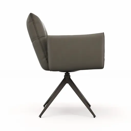 Armlehnstuhl Coscino - Leder, Schlamm