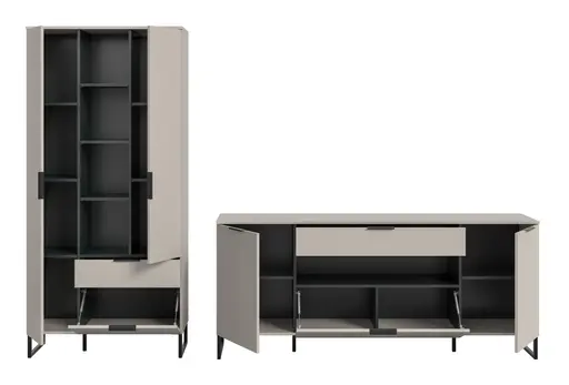 Stauraumelement - B ca. 90 cm, Kaschmir, Schwarz