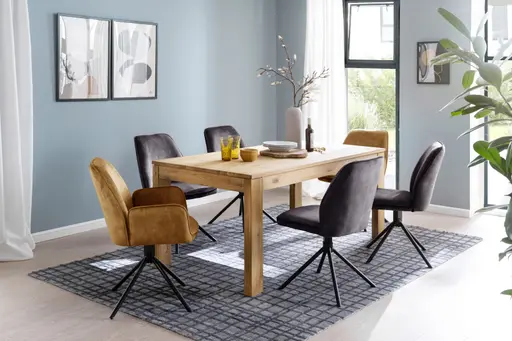 Esstisch - ausziehbar, LB ca. 180x90 cm, Wildeiche massiv 