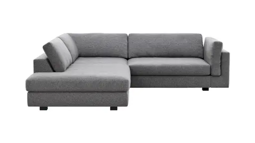 Ecksofa Aprino 3 - Ecke links mit 2,5-Sitzer, Stoff, Grau