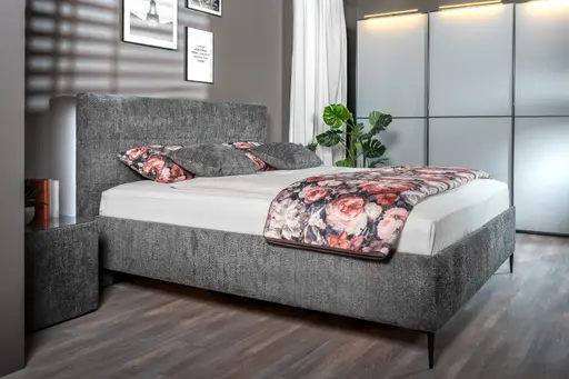 Polsterbett EM Sontra - Liegefläche ca. 180x200 cm, Stoff, anthrazit