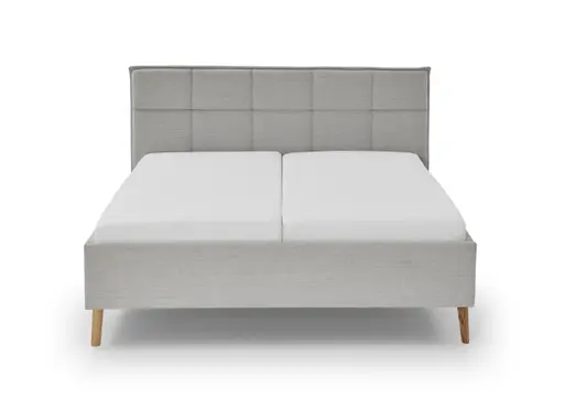 Polsterbett - Liegefläche ca. 180x200 cm, Stoff, Hellgrau