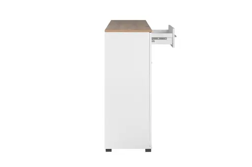 Sideboard- Weiß, Eiche Dekor