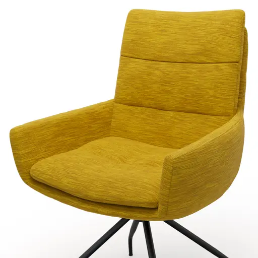 Armlehnstuhl Jukka - drehbar, Stoff, Goldfarben, Stativ