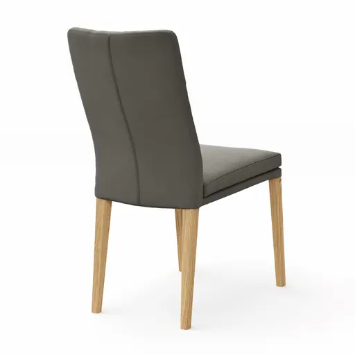 Stuhl Tuma- Leder, Graubraun