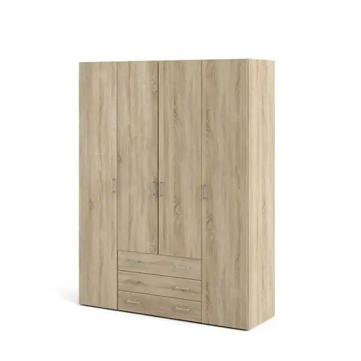 Drehtürenschrank- B ca. 154 cm, Eiche Dekor