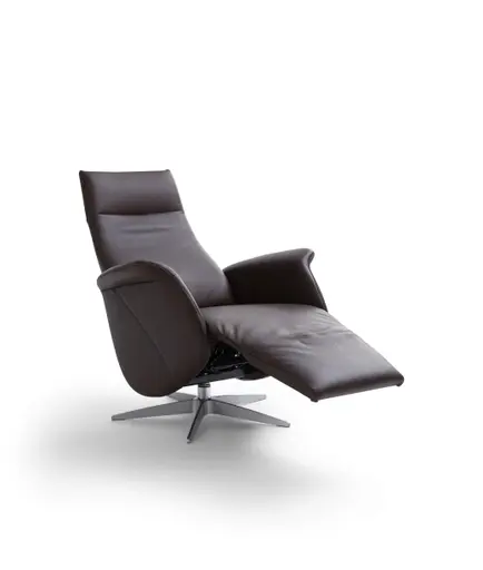 Relaxsessel Girona -  Relaxfunktion (motorisch), Leder, Dunkelbraun