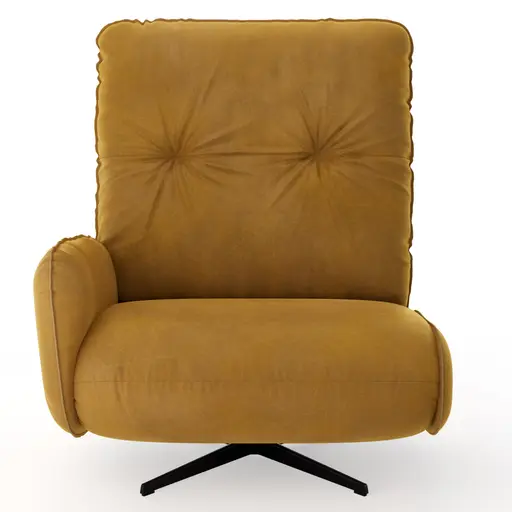 Loungesessel Lovere - Leder, Curry, Armlehne links