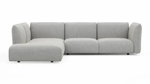 Ecksofa Motone - Ecke links mit 2,5-Sitzer, Stoff, Hellgrau