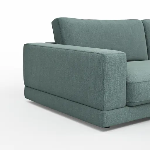 Ecksofa Juni - 1,5-Sitzer mit Longchair rechts, Stoff, Petrol