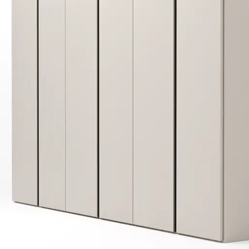 Drehtürenschrank Loretto - B ca. 280 cm, Gola, Lack matt, Perlmutt