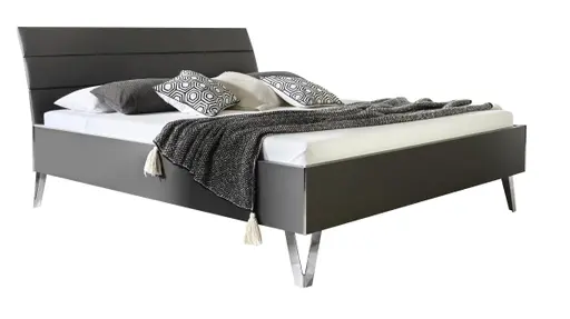 Bett - Liegefläche ca.180x200 cm, Kunstlederkopfteil, Graphit