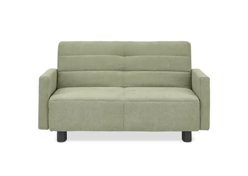 Faltsofa Easy - 2-Sitzer, ca. 140 cm inkl. Schlaffunktion/Topper/Armteil verstellbar, Stoff, Grün