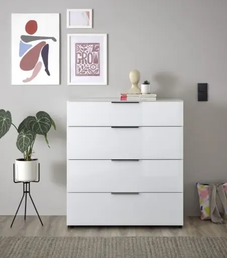 Kommode - B ca. 90 cm, Weiß