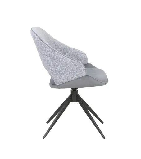 Stuhl MERIEM - drehbar, Stoff, Grau