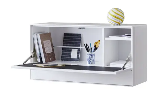 Sekretär Edge - Lack, Weiß