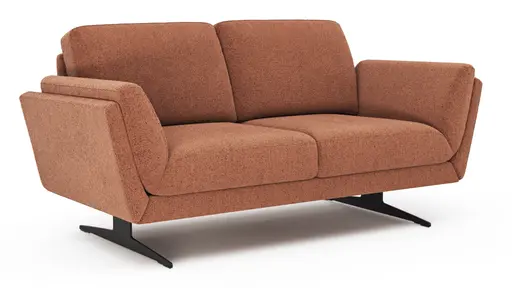 Sofa Tova - 2-Sitzer inkl. Rücken- und Armlehnfunktion, Kufe, Stoff, Rost