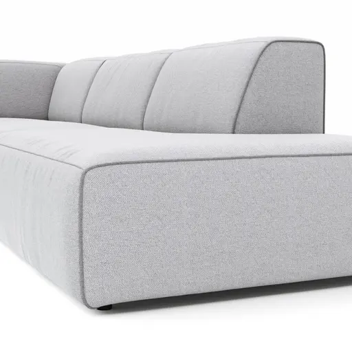 Ecksofa Elementos - Ecke links mit 1-Sitzer und Abschlusselement, Stoff, Hellgrau