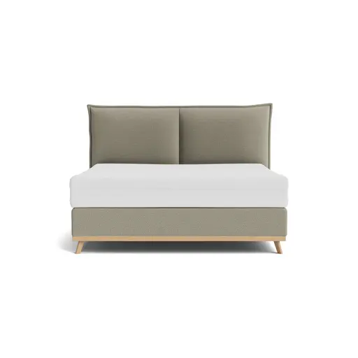Boxspringbett Soria - Liegefläche ca. 180x200 cm, Stoff, Graubeige