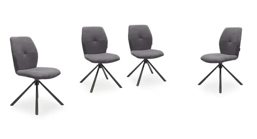 Stuhl MANOA - drehbar, Stoff, Dunkelgrau