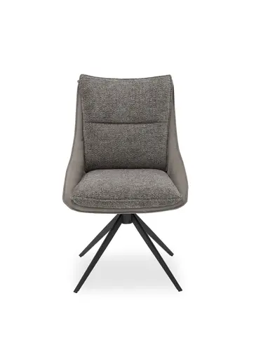 Stuhl MANDY - drehbar, Stoff, Graubeige