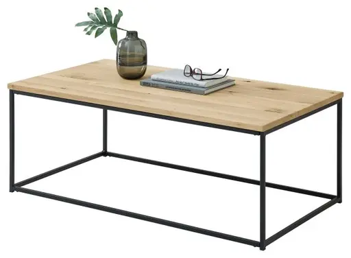 Couchtisch - LB ca. 110x60 cm, Eiche massiv, Schwarz