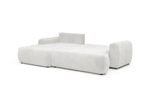 Ecksofa - Longchair links mit 2-Sitzer, Stoff, Sibergrau